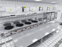 成都邛崃食堂厨房设计厂家告诉你餐饮厨房的功能区域划分和设备配置