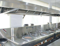 成都不锈钢厨房设备厂家为你介绍厨房抽排系统的降噪、减震、防火、安全原则