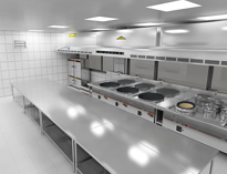 大型餐饮厨房设备厂家教你商用厨房设计的方方面面
